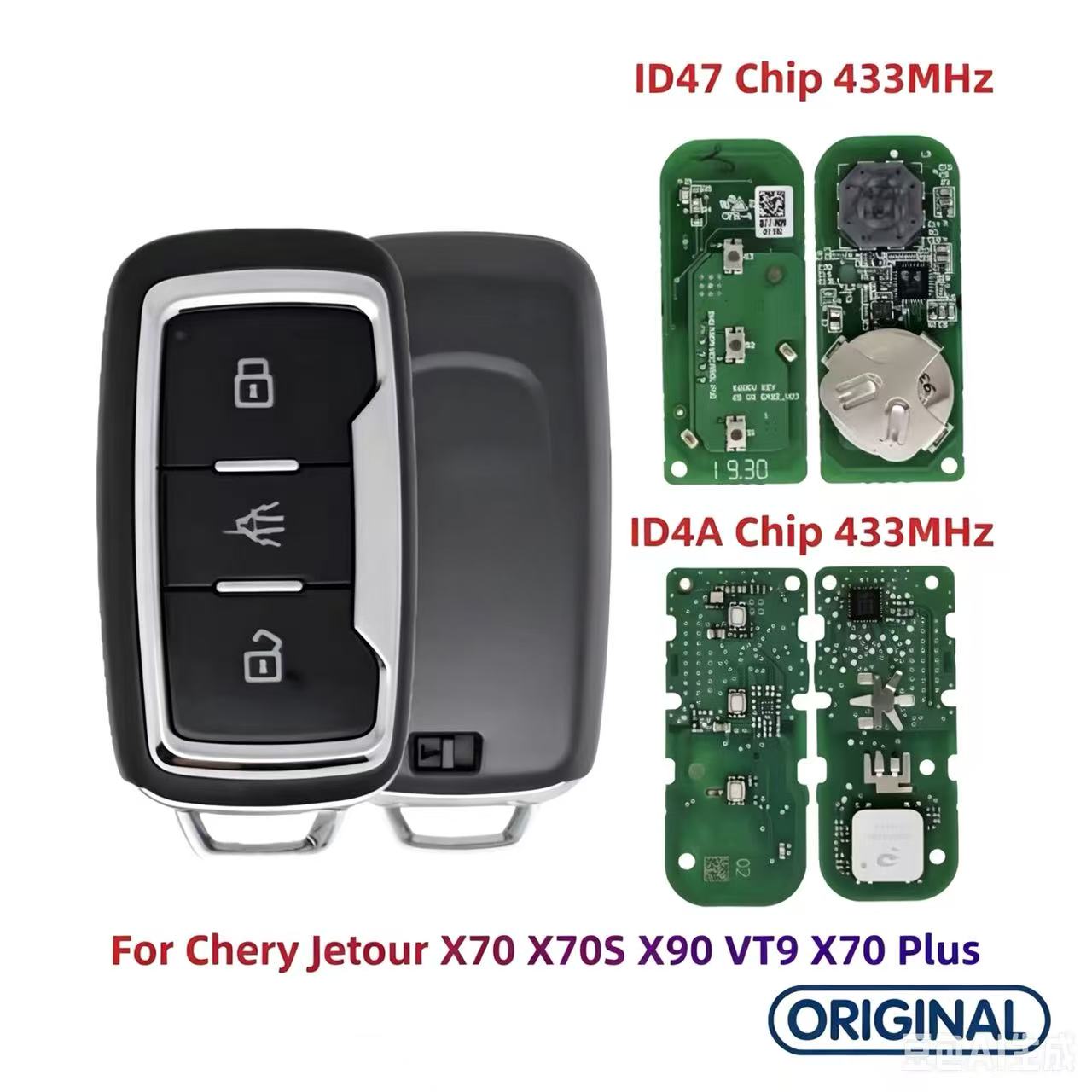 OEM Smart Remote Key ID47 ID4A Chip 433MHz for Chery Jetour X70 X70S X90 VT9 X70 Plus
