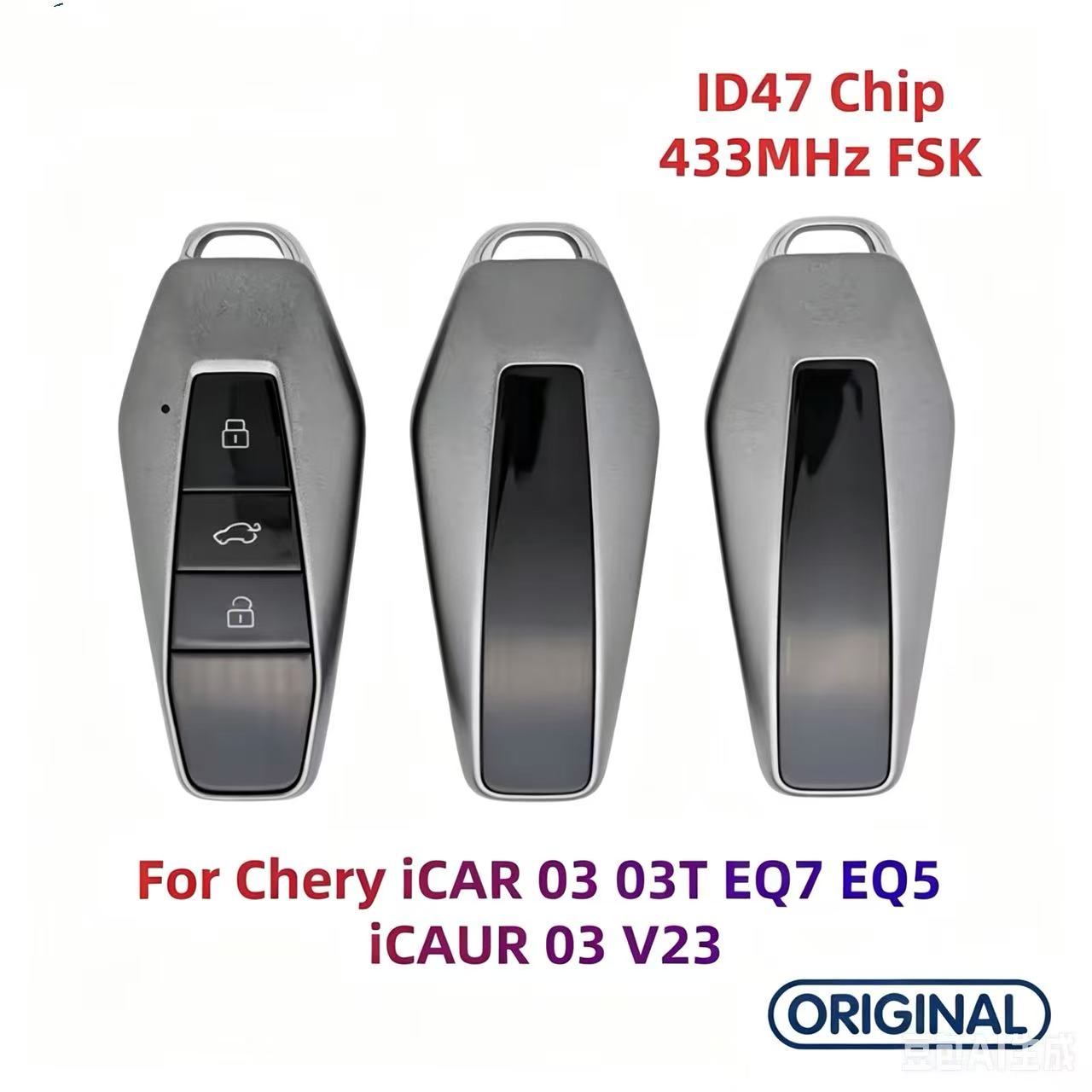 Original Smart Remote Key ID47 Chip 433MHz for Chery iCAR 03 03T EQ7 EQ5 iCAUR 03 V23