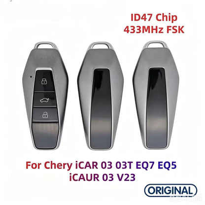 Original Smart Remote Key ID47 Chip 433MHz for Chery iCAR 03 03T EQ7 EQ5 iCAUR 03 V23