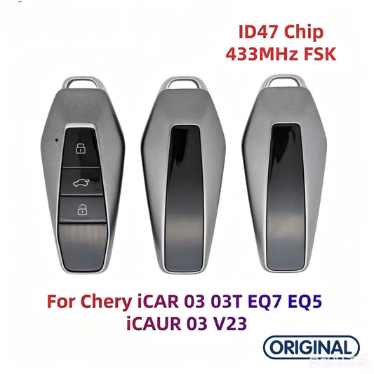 Original Smart Remote Key ID47 Chip 433MHz for Chery iCAR 03 03T EQ7 EQ5 iCAUR 03 V23