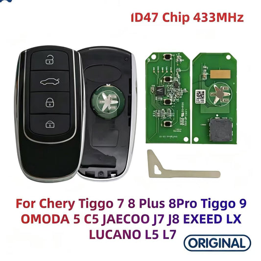 Original Smart Key ID47 433MHz for Chery Tiggo 7 8 Plus 8Pro Tiggo 9 OMODA 5 C5 JAECOO J7 J8 EXEED LX LUCANO L5 L7