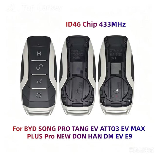 Original Remote Key ID46 Chip 433MHz  K2TF4-21A K2TF4-41A  for BYD SONG PRO TANG EV ATTO3 EV DON HAN DM EV E9